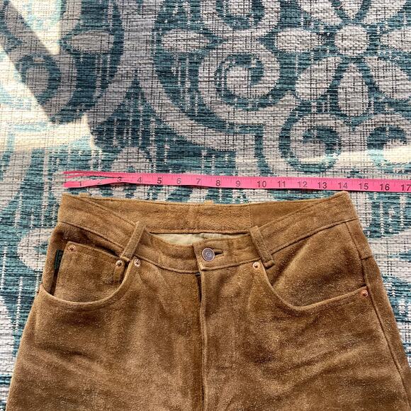 Polo by Ralph Lauren Hunter Brown Genuine Suede Leather Pants - Size 30 - Picture 12 of 14